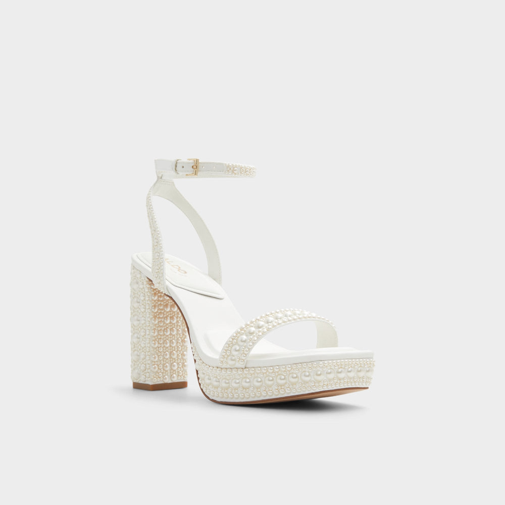 Lulu White Women's Strappy sandals - Strappy heeled sandal, Block heel | Aldo discount