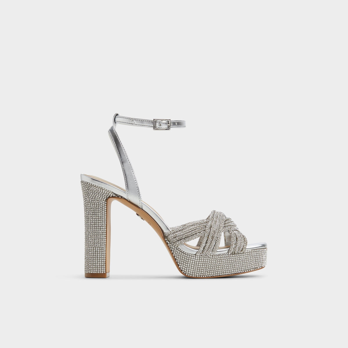 Shimma Silver Women's Iridescent metallics - Strappy heeled sandal, Platform | Aldo on sale