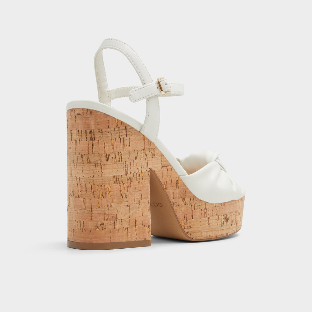 Ulialdan White/Bone Women's Platform sandals - Strappy heeled sandal, Platform | Aldo outlet