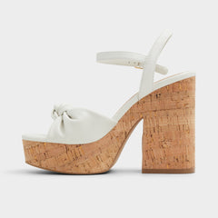 Ulialdan White/Bone Women's Platform sandals - Strappy heeled sandal, Platform | Aldo outlet