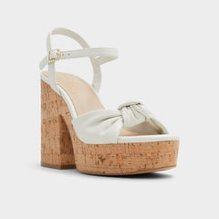 Ulialdan White/Bone Women's Platform sandals - Strappy heeled sandal, Platform | Aldo outlet