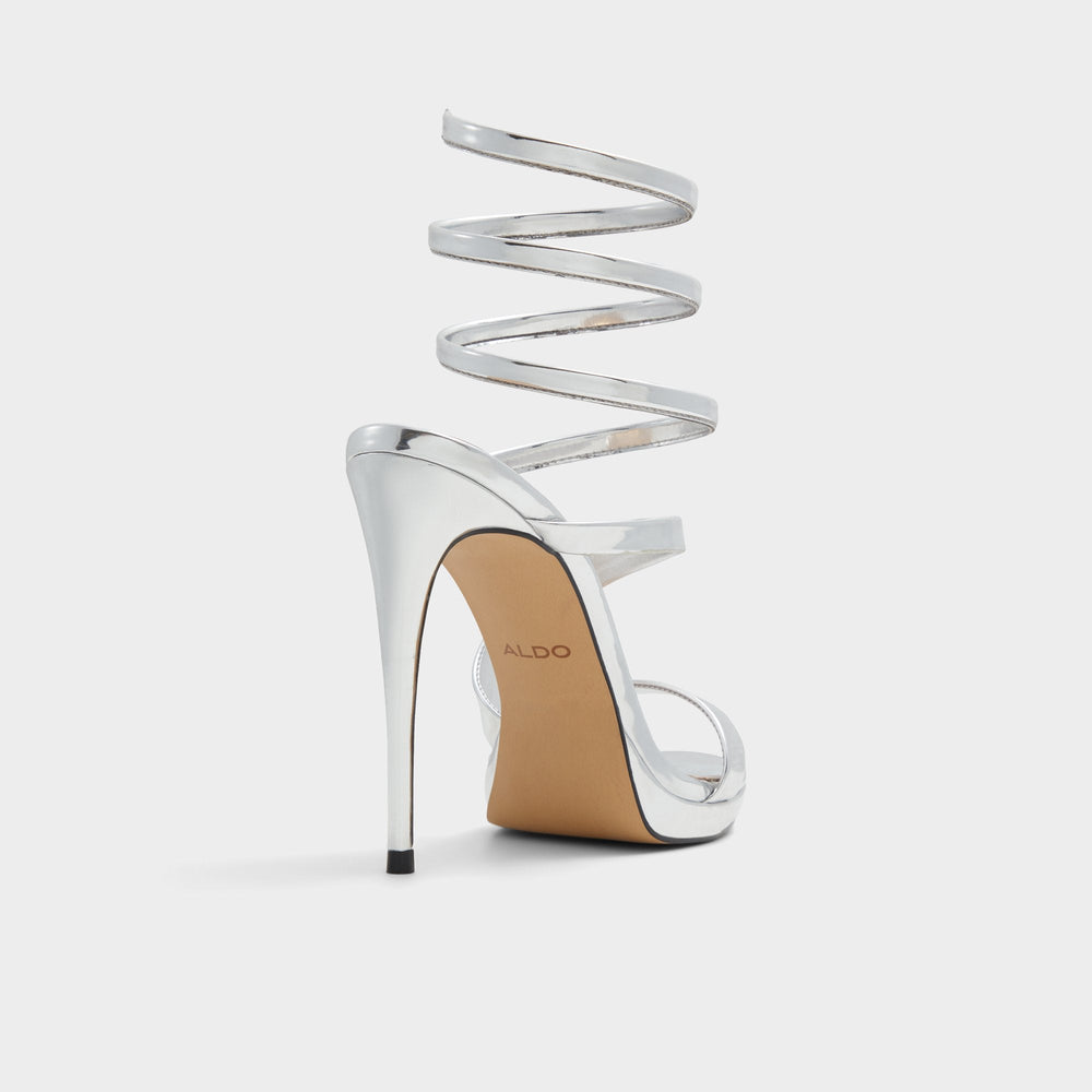 Katswirl in Silver - Strappy sandal, Stiletto platform | Aldo on sale