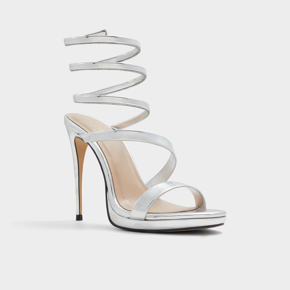 Katswirl in Silver - Strappy sandal, Stiletto platform | Aldo on sale