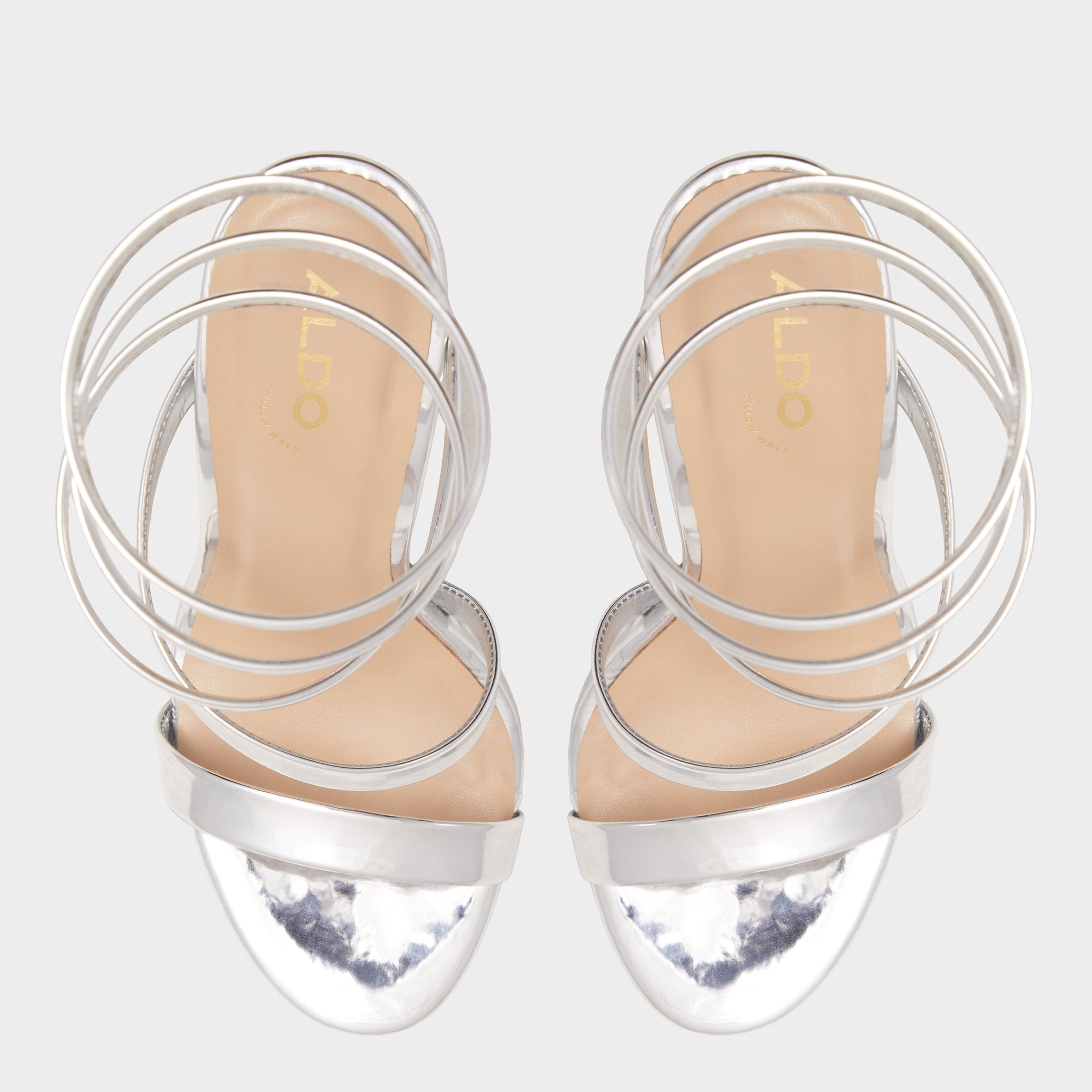 Katswirl in Silver - Strappy sandal, Stiletto platform | Aldo on sale