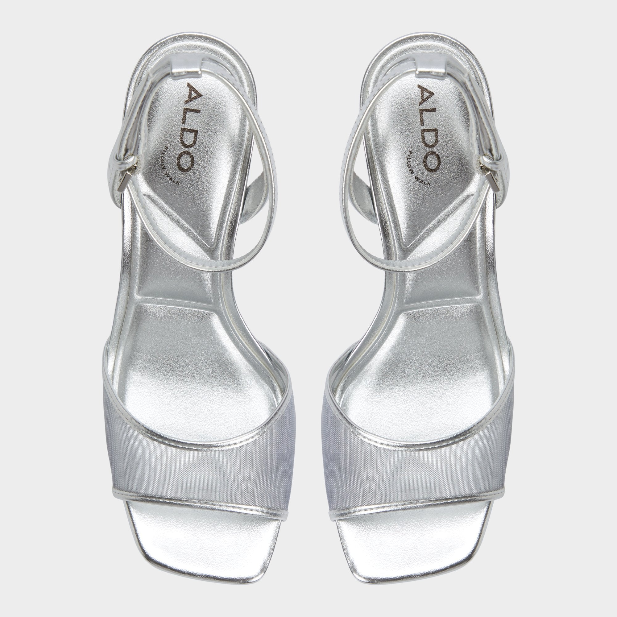 Chicglimmer Silver Women's Platform sandals - Strappy heeled sandal, Block heel | Aldo sale