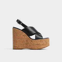 Sandcastle Black Women's Platform sandals - Strappy wedge sandal | Aldo online