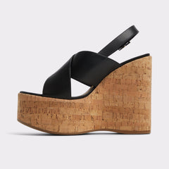 Sandcastle Black Women's Platform sandals - Strappy wedge sandal | Aldo online