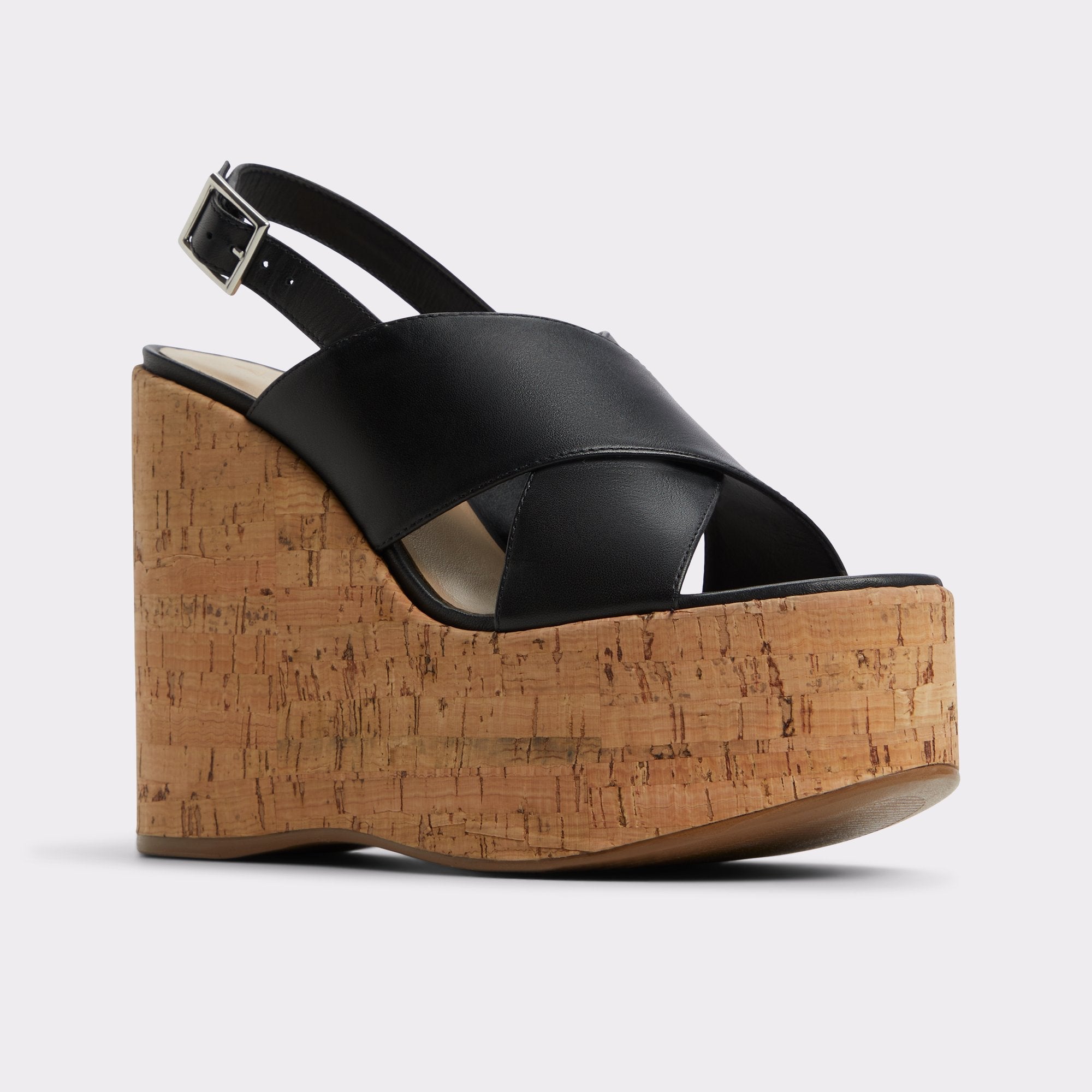 Sandcastle Black Women's Platform sandals - Strappy wedge sandal | Aldo online