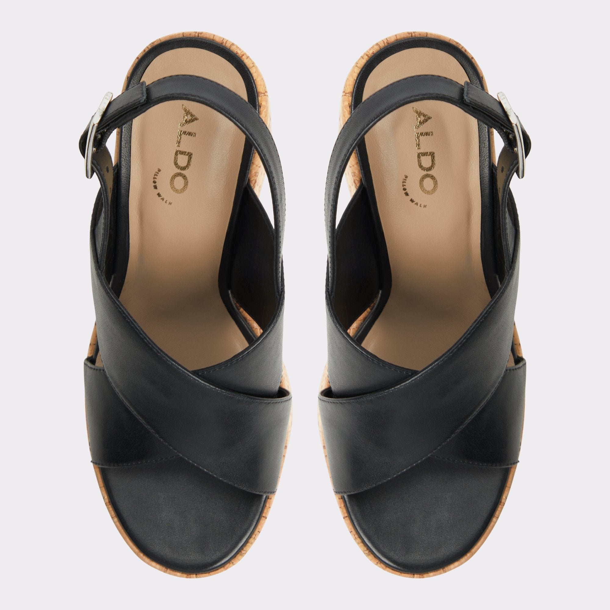 Sandcastle Black Women's Platform sandals - Strappy wedge sandal | Aldo online