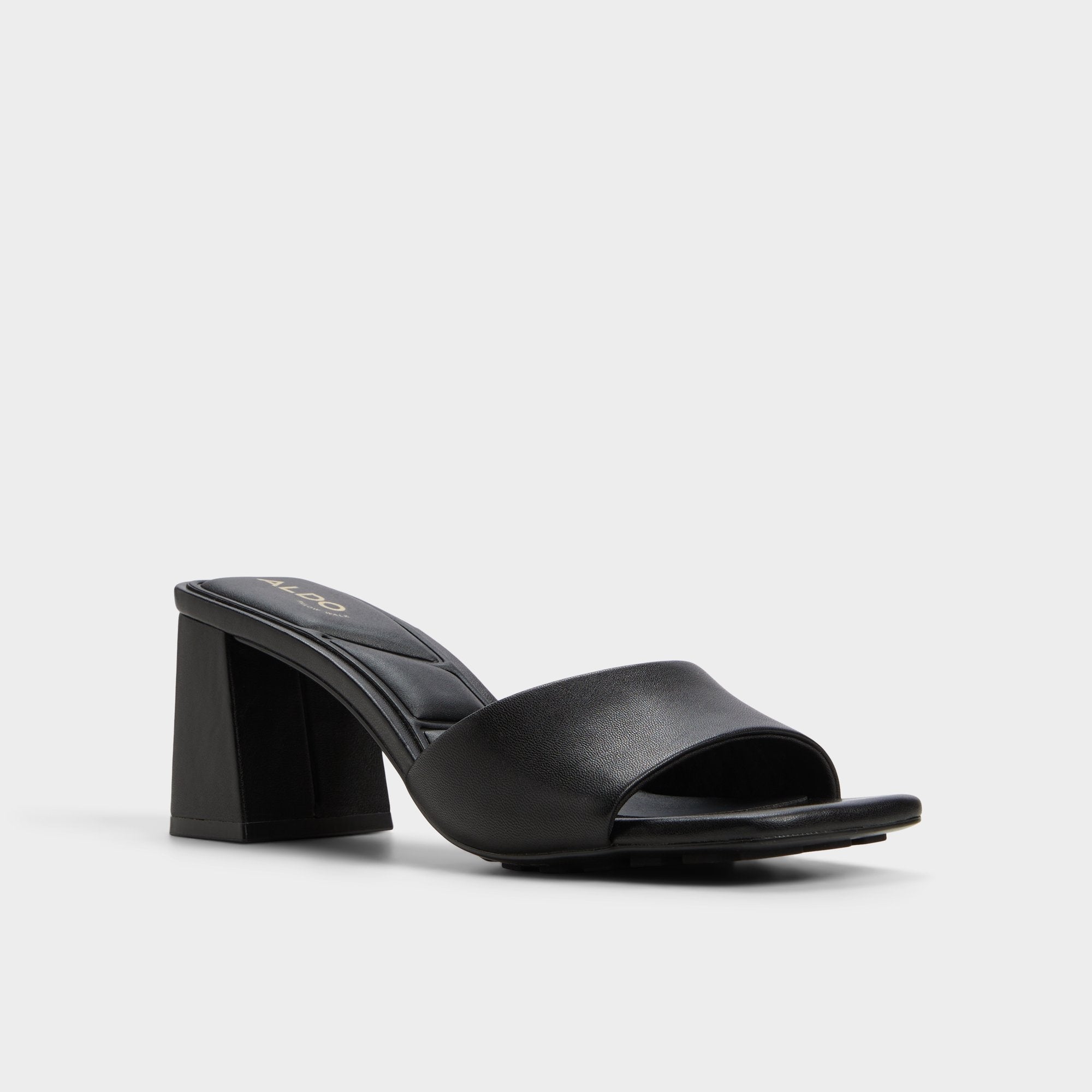 Tisha Black Women's Heeled mules - Heeled mule, Block heel | Aldo for sale