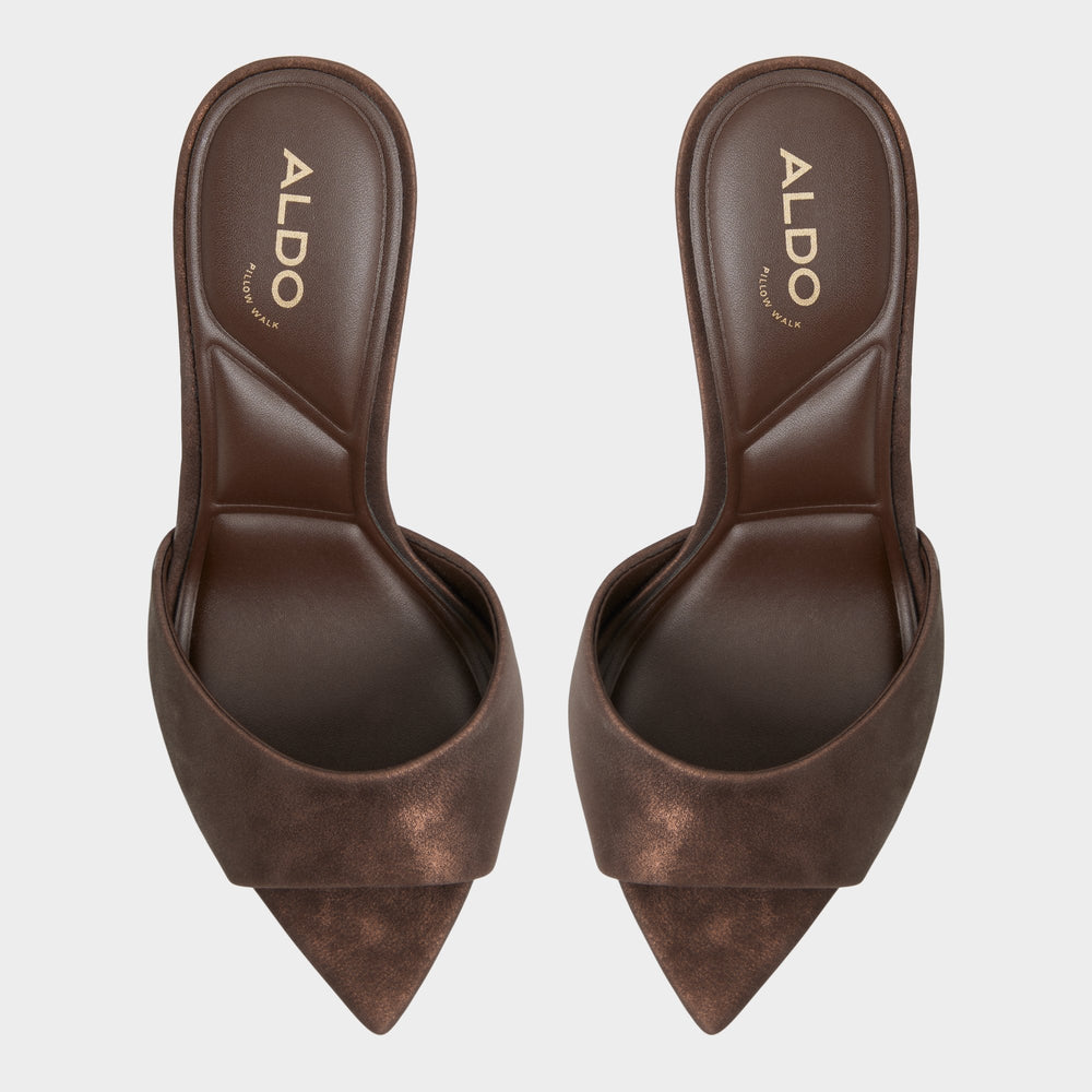 Anniebrilden Dark Brown Women's Mule slides - Heeled mule, Stiletto heel | Aldo online