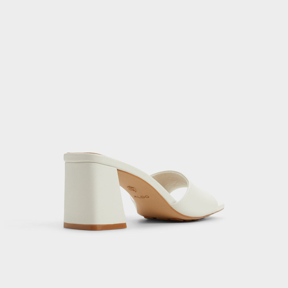 Tisha White Women's Heeled mules - Heeled mule, Block heel | Aldo on sale
