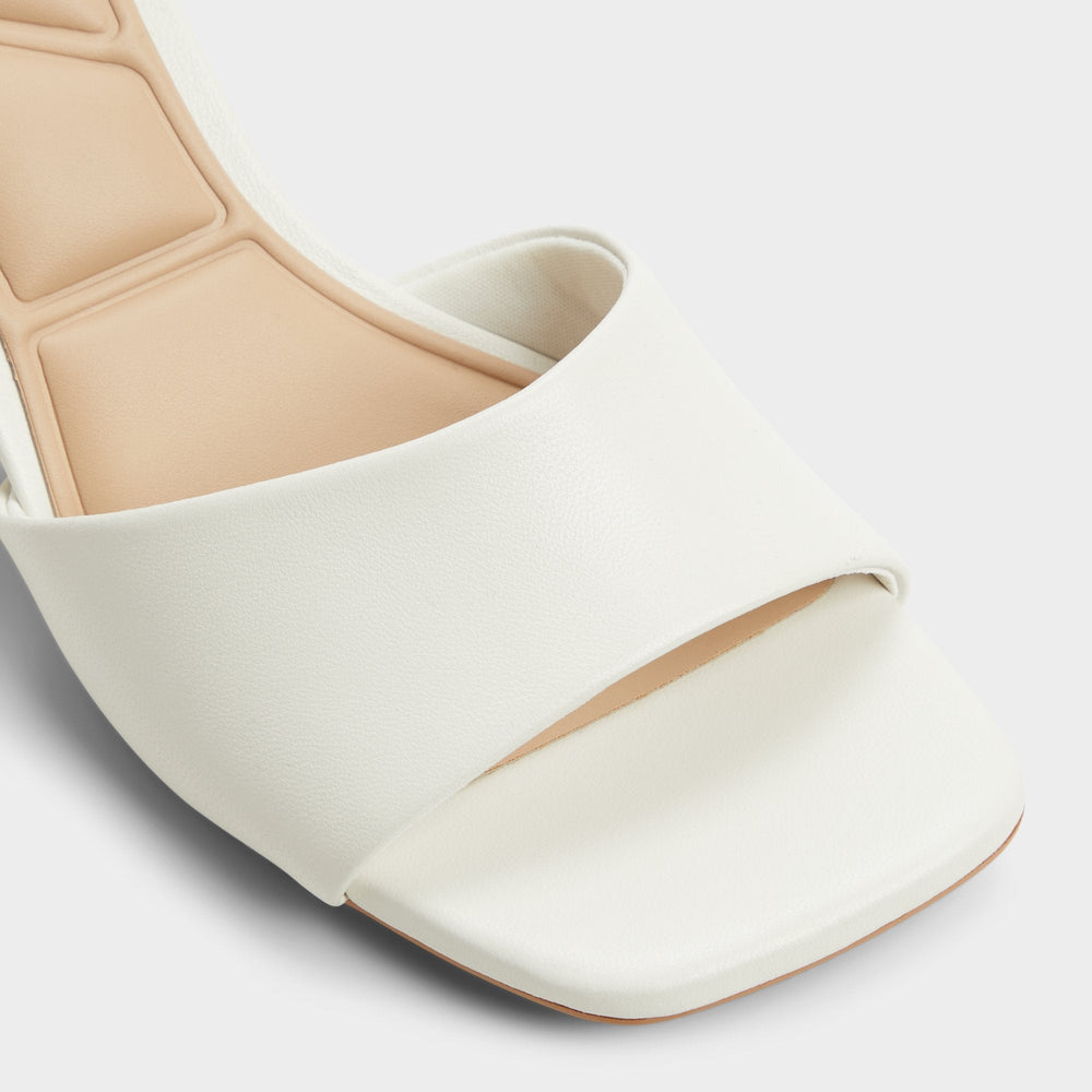 Tisha White Women's Heeled mules - Heeled mule, Block heel | Aldo on sale