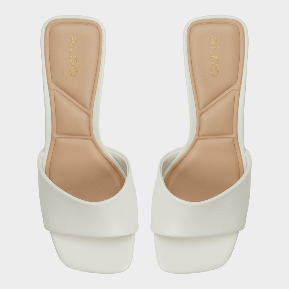 Tisha White Women's Heeled mules - Heeled mule, Block heel | Aldo on sale