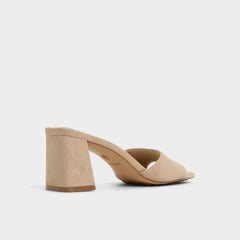 Tisha Beige Women's Heeled mules - Heeled mule, Block heel | Aldo discount
