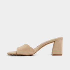 Tisha Beige Women's Heeled mules - Heeled mule, Block heel | Aldo discount