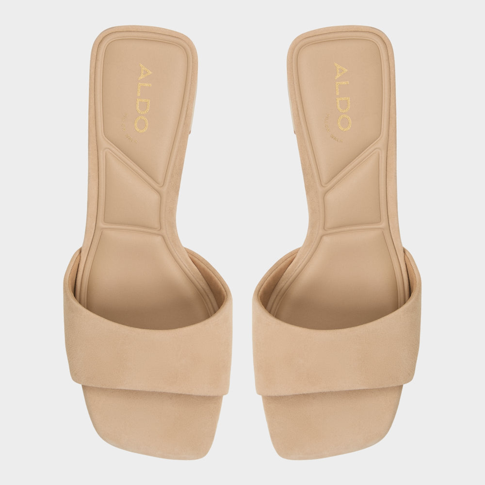 Tisha Beige Women's Heeled mules - Heeled mule, Block heel | Aldo discount