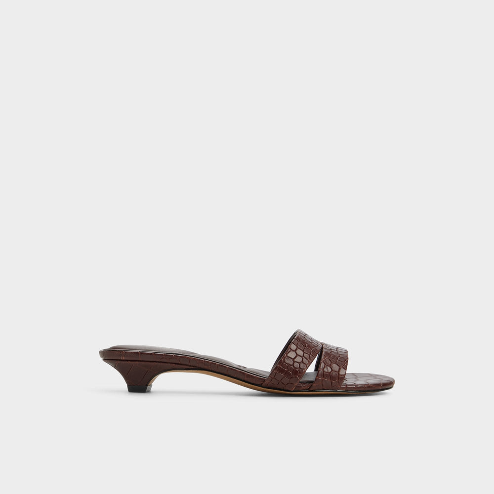 Scarletta Dark Brown Women's Heeled mules - Heeled mule, Kitten heel | Aldo discount