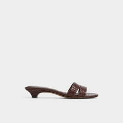 Scarletta Dark Brown Women's Heeled mules - Heeled mule, Kitten heel | Aldo discount