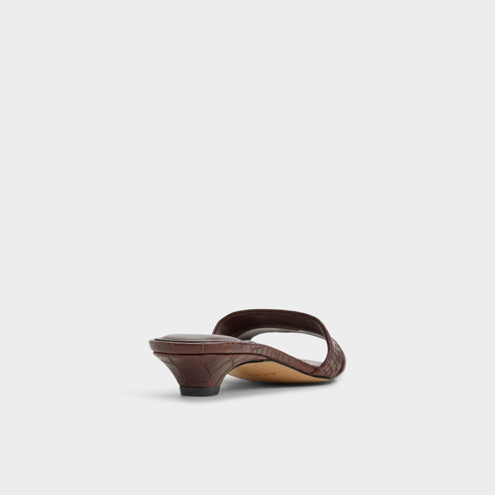 Scarletta Dark Brown Women's Heeled mules - Heeled mule, Kitten heel | Aldo discount