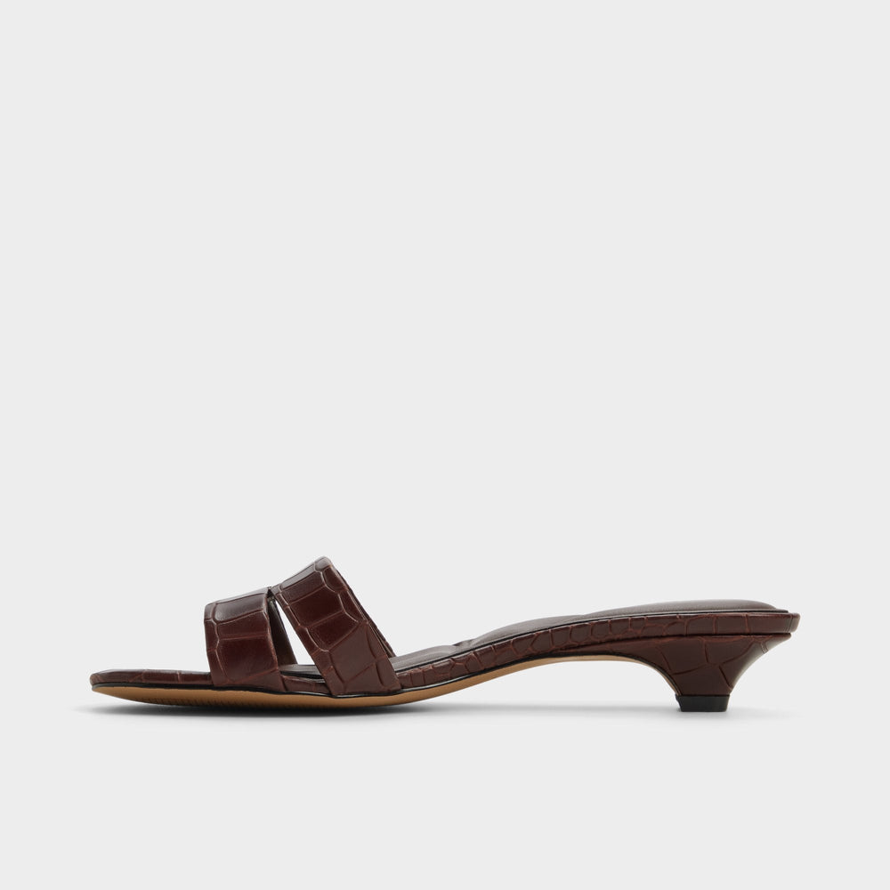 Scarletta Dark Brown Women's Heeled mules - Heeled mule, Kitten heel | Aldo discount