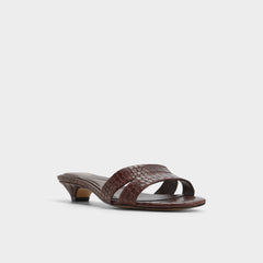Scarletta Dark Brown Women's Heeled mules - Heeled mule, Kitten heel | Aldo discount
