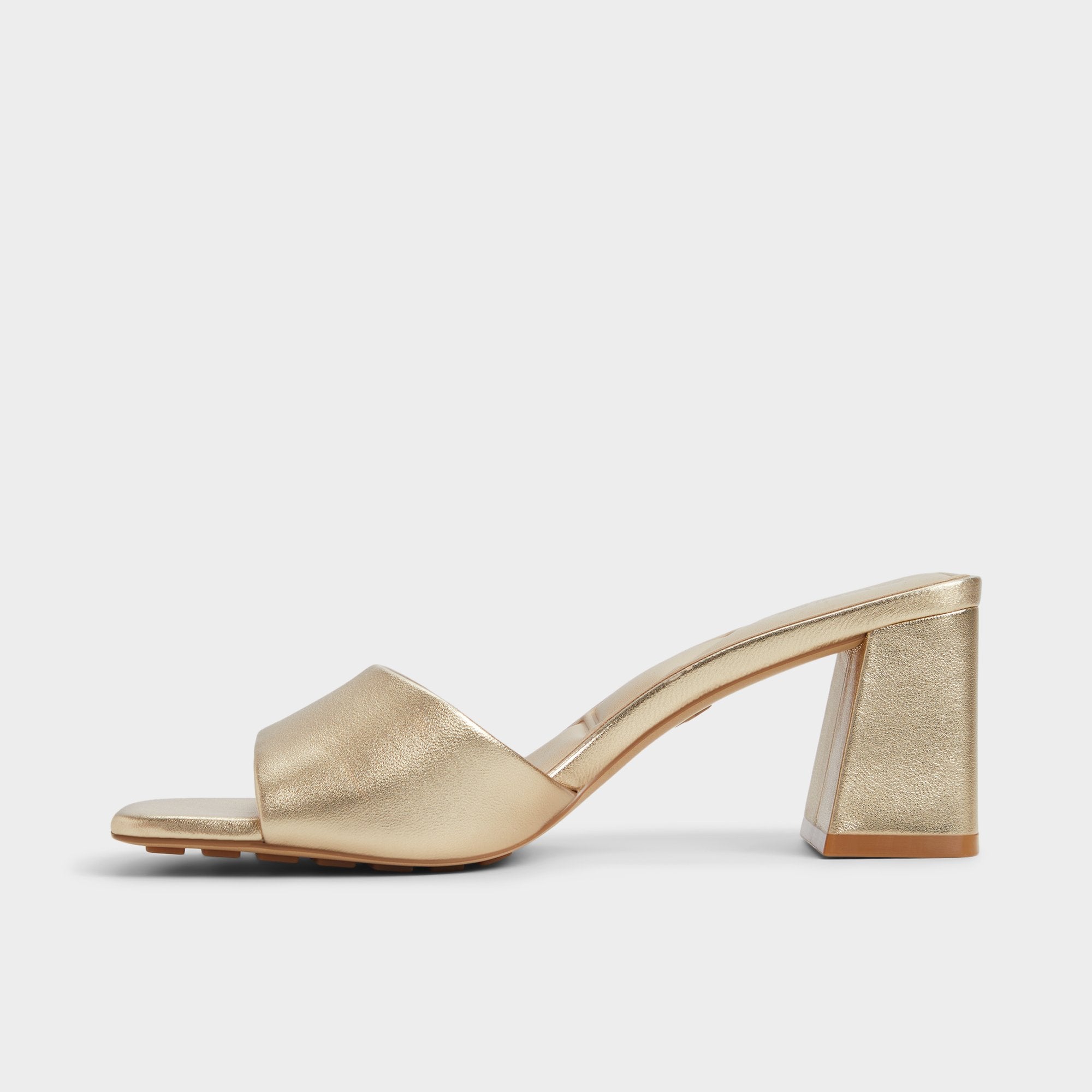 Tisha Gold Women's Heeled mules - Heeled mule, Block heel | Aldo outlet
