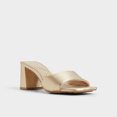 Tisha Gold Women's Heeled mules - Heeled mule, Block heel | Aldo outlet
