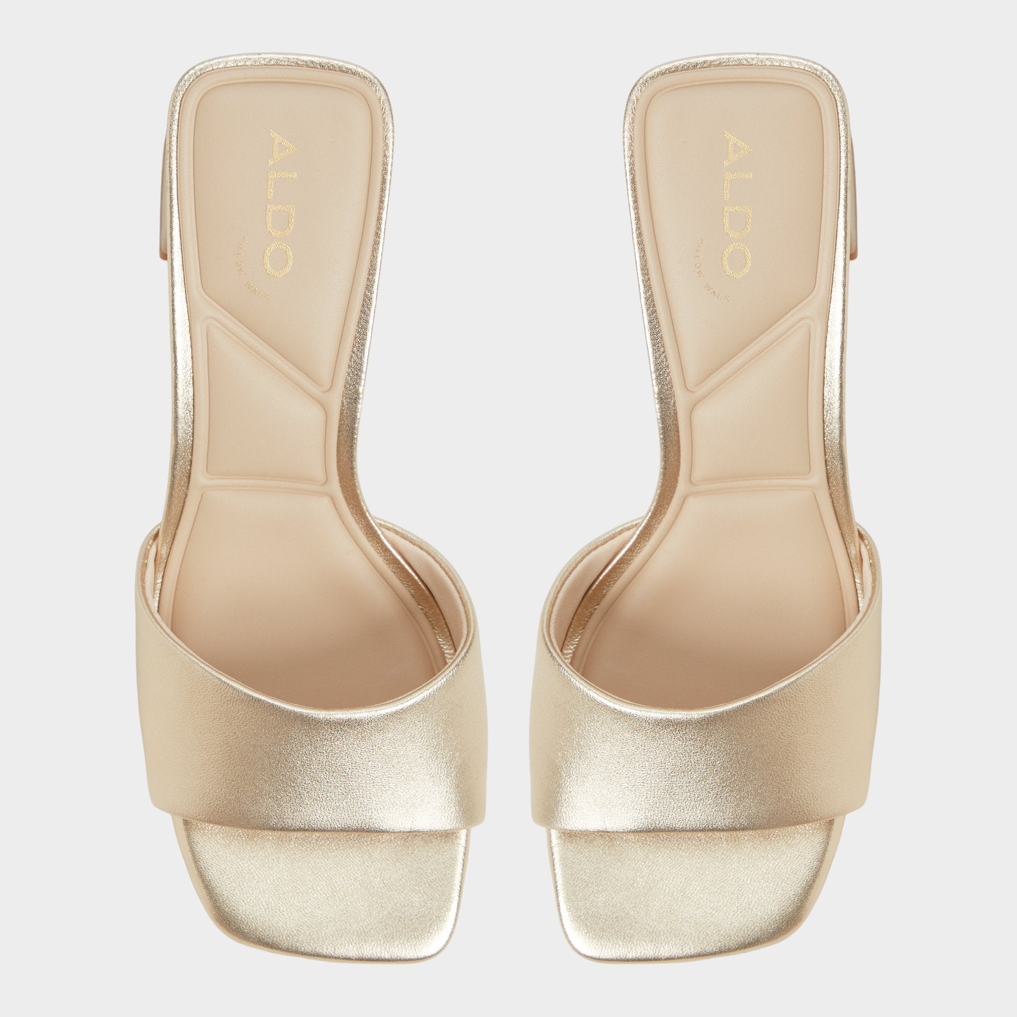 Tisha Gold Women's Heeled mules - Heeled mule, Block heel | Aldo outlet