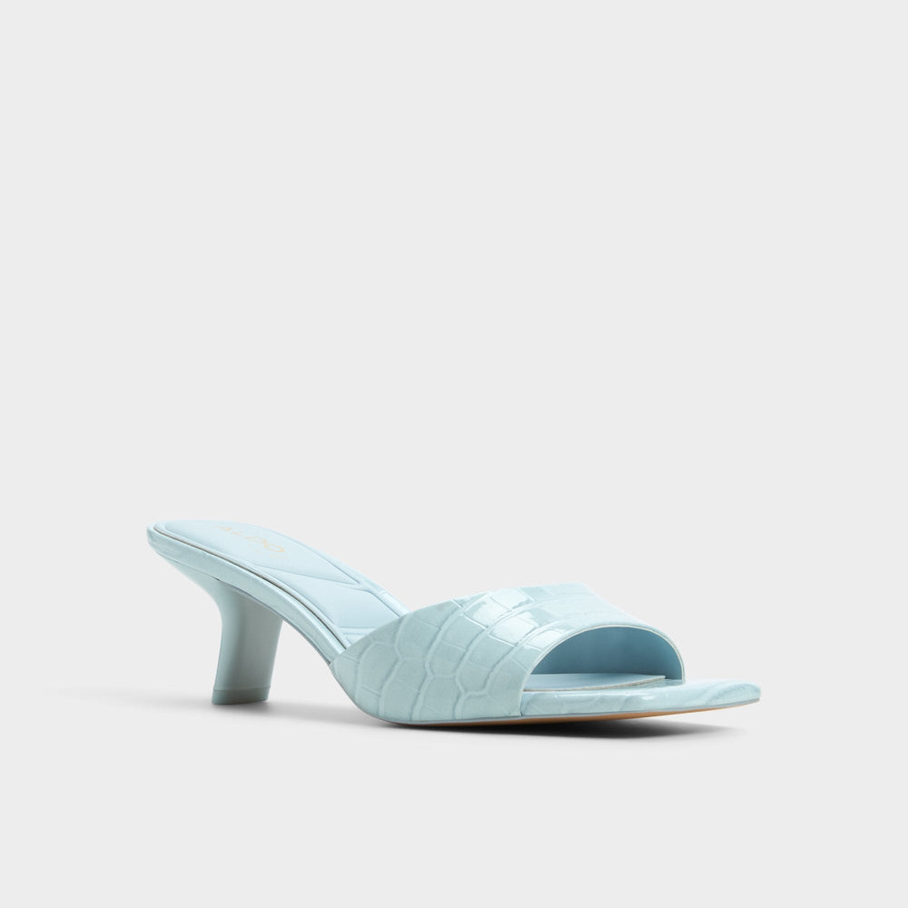 Enchanting Pastel Blue Women's Heeled mules - Heeled mule, Kitten heel | Aldo discount