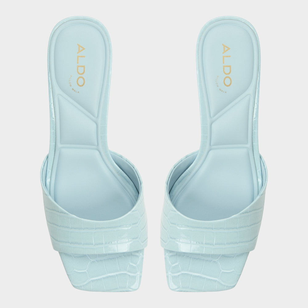 Enchanting Pastel Blue Women's Heeled mules - Heeled mule, Kitten heel | Aldo discount