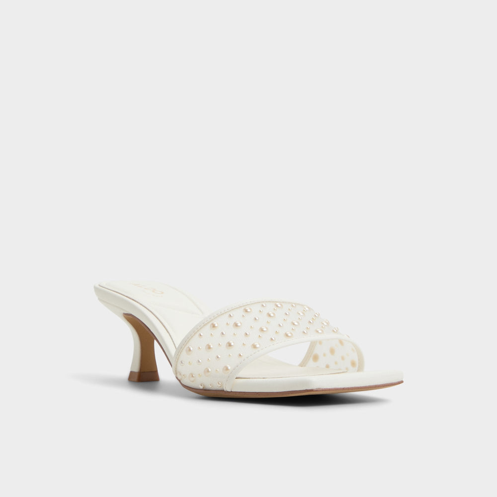 Pearlia White Women's Heeled mules - Heeled mule | Aldo outlet