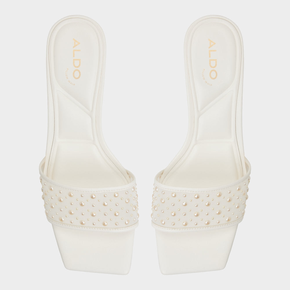 Pearlia White Women's Heeled mules - Heeled mule | Aldo outlet