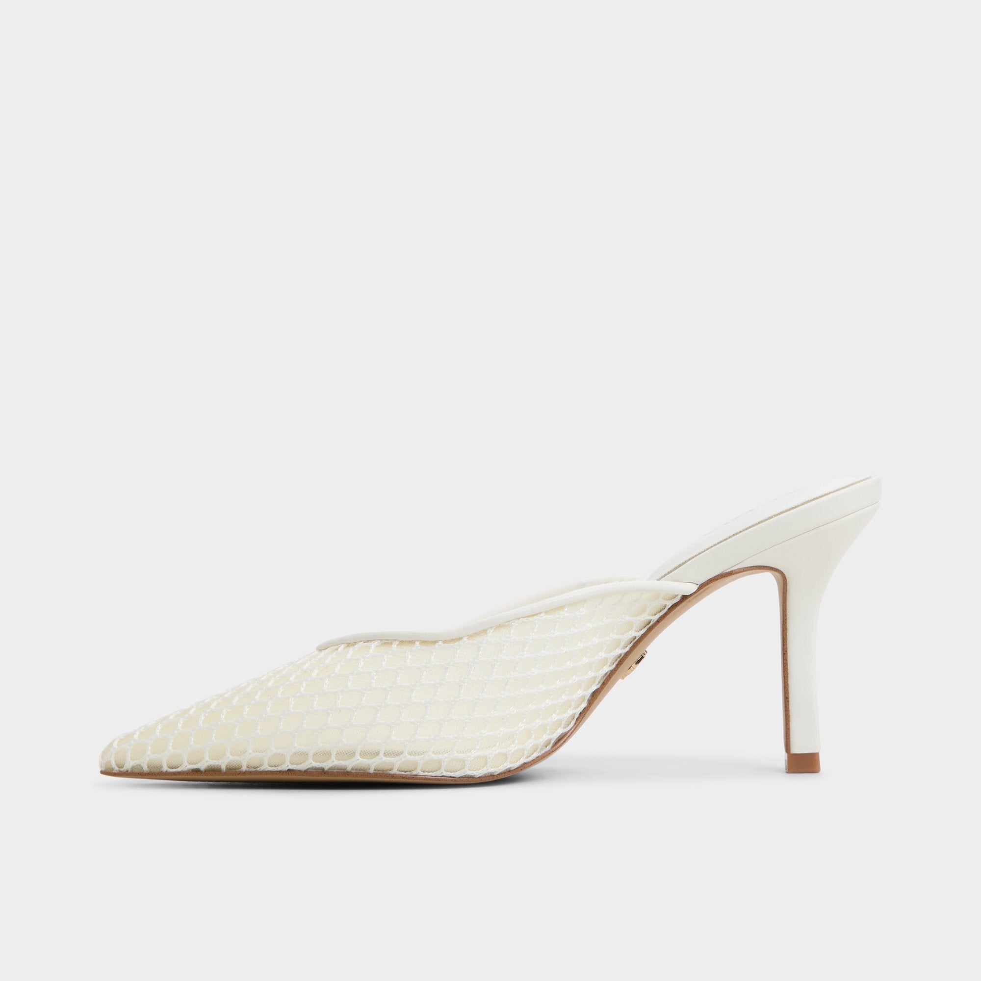 Gamilia Open White Textile Mesh Women's Kitten heels - Heeled mule, Kitten heel | Aldo on sale
