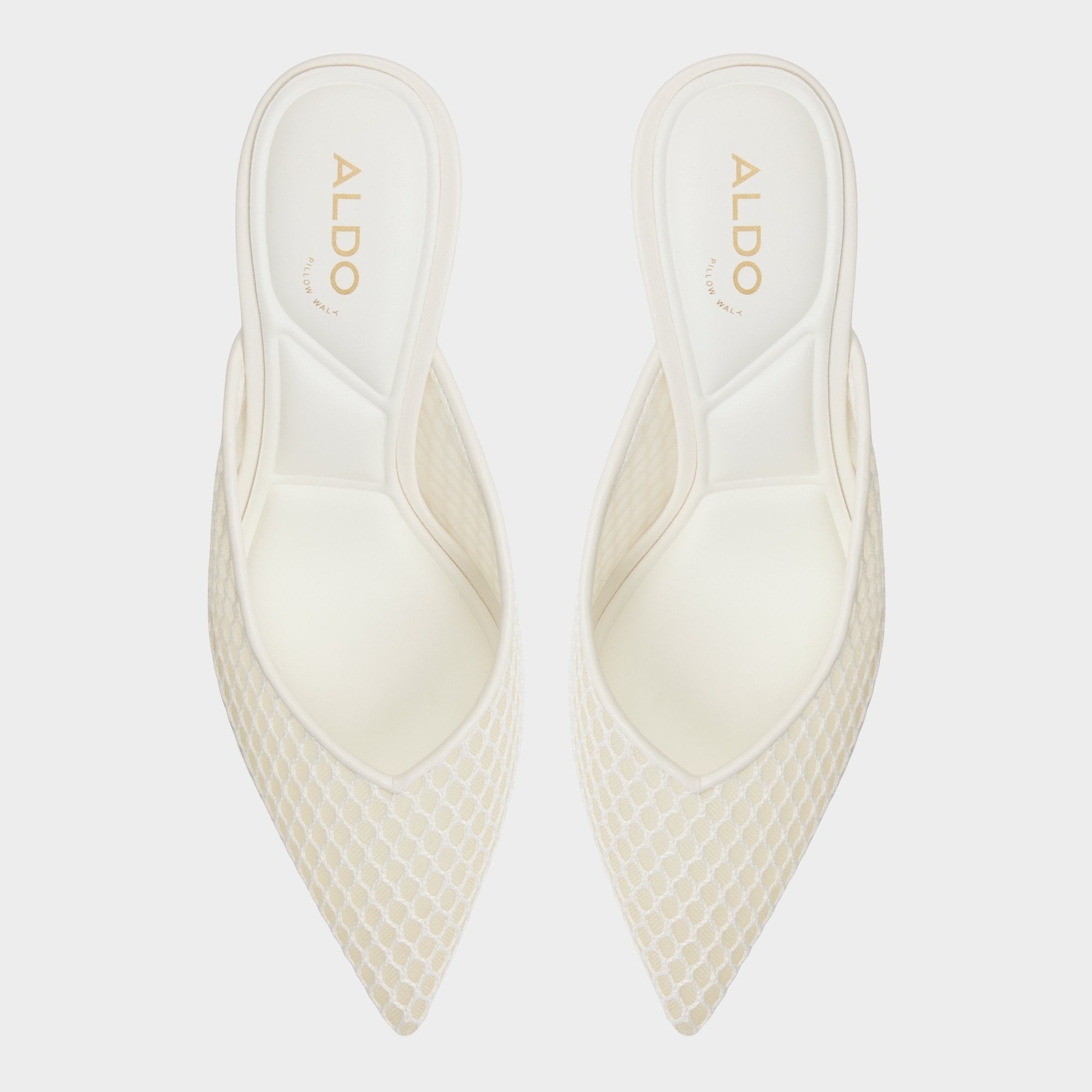 Gamilia Open White Textile Mesh Women's Kitten heels - Heeled mule, Kitten heel | Aldo on sale
