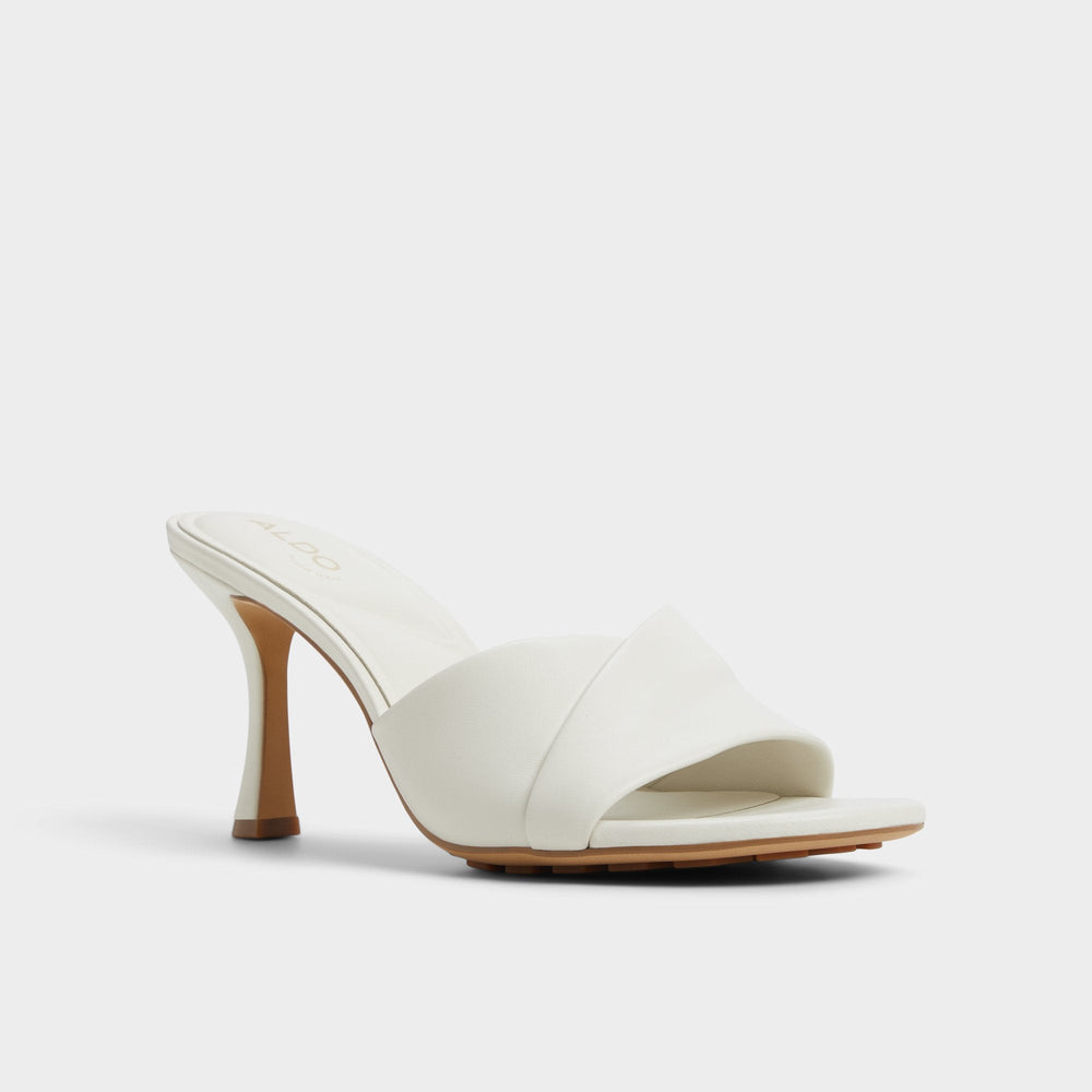 Lyhanna White/Bone Women's Heeled mules - Heeled mule, Stiletto heel | Aldo for sale