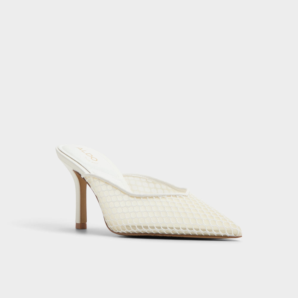 Gamilia Open White Textile Mesh Women's Mesh - Heeled mule, Stiletto heel | Aldo discount