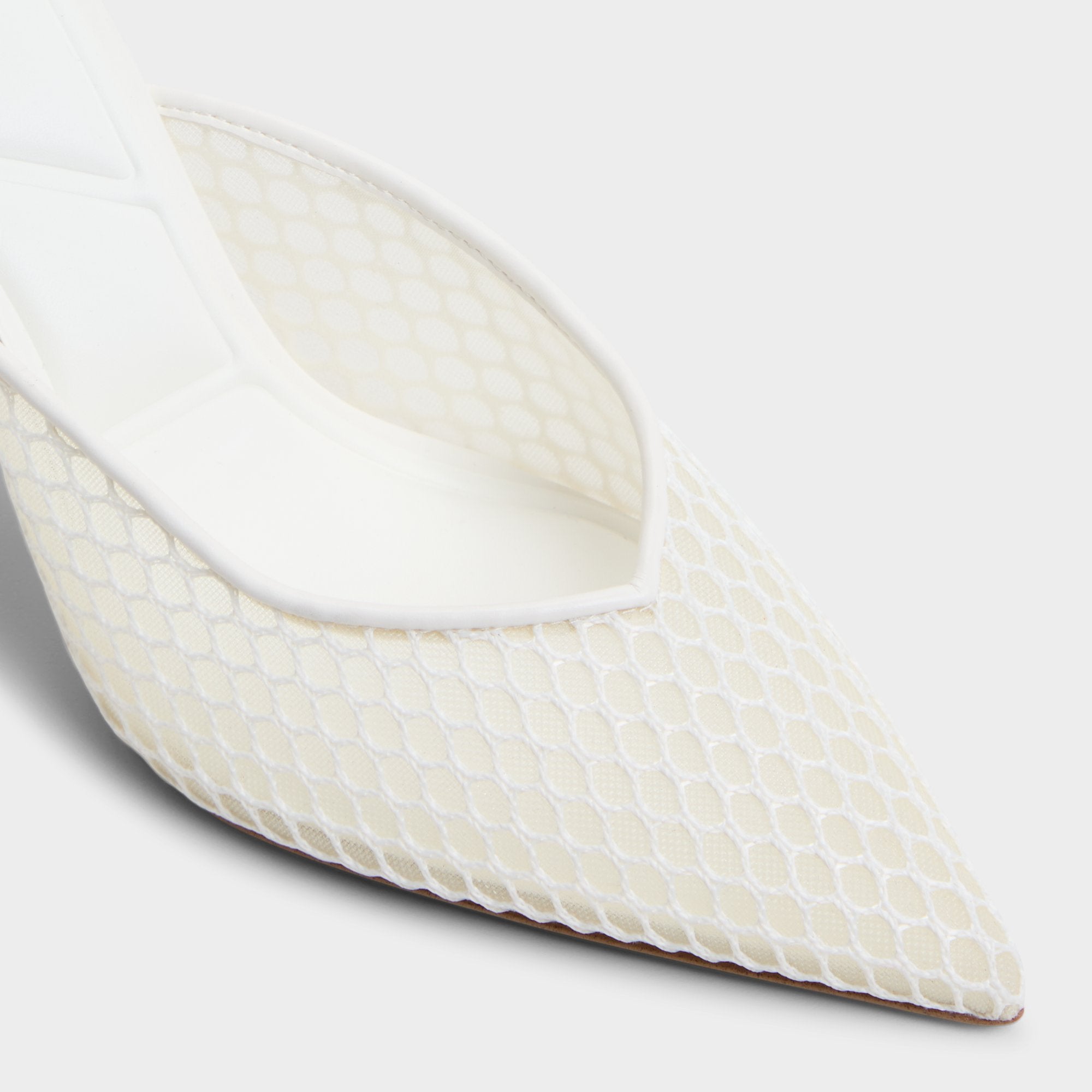 Gamilia Open White Textile Mesh Women's Mesh - Heeled mule, Stiletto heel | Aldo discount
