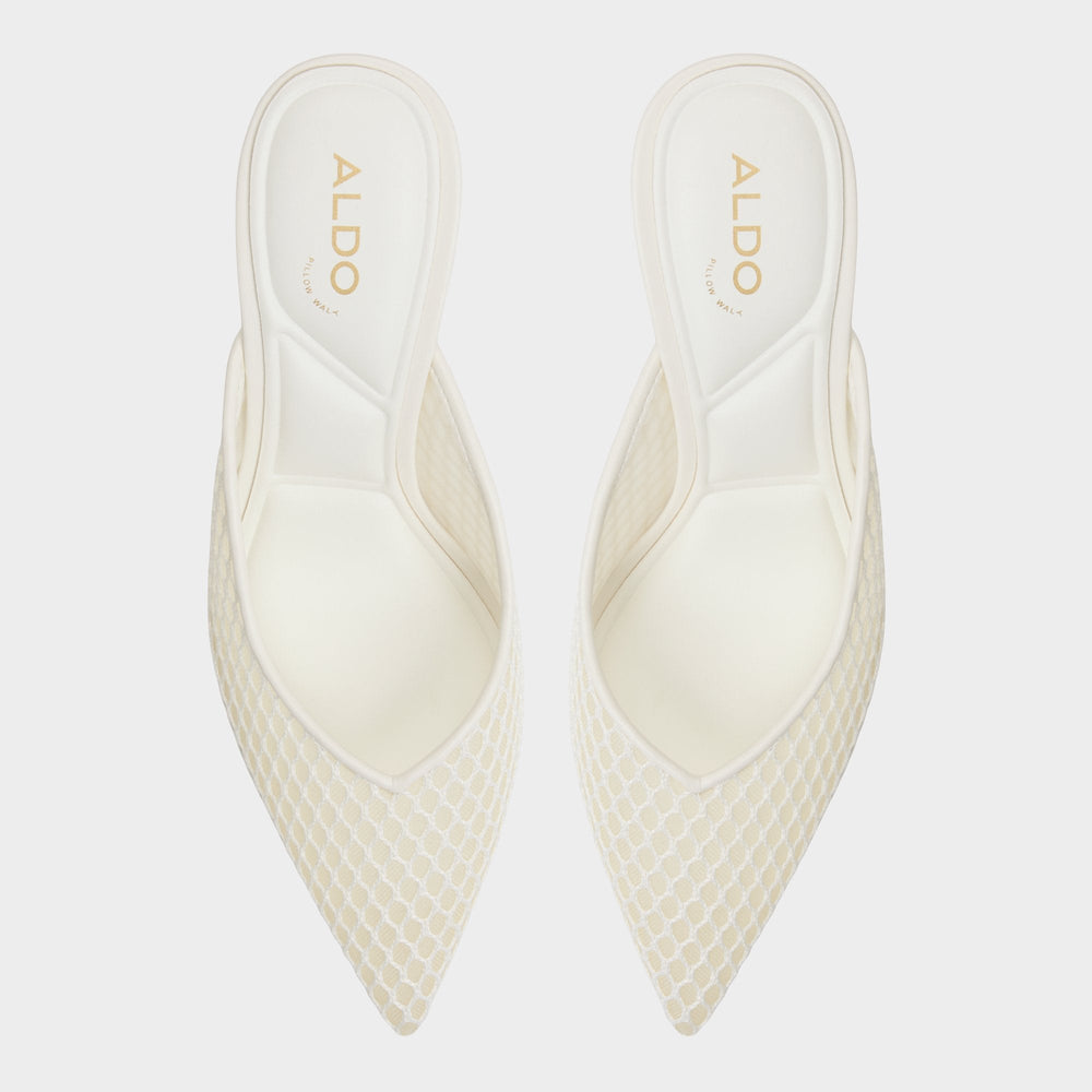 Gamilia Open White Textile Mesh Women's Mesh - Heeled mule, Stiletto heel | Aldo discount