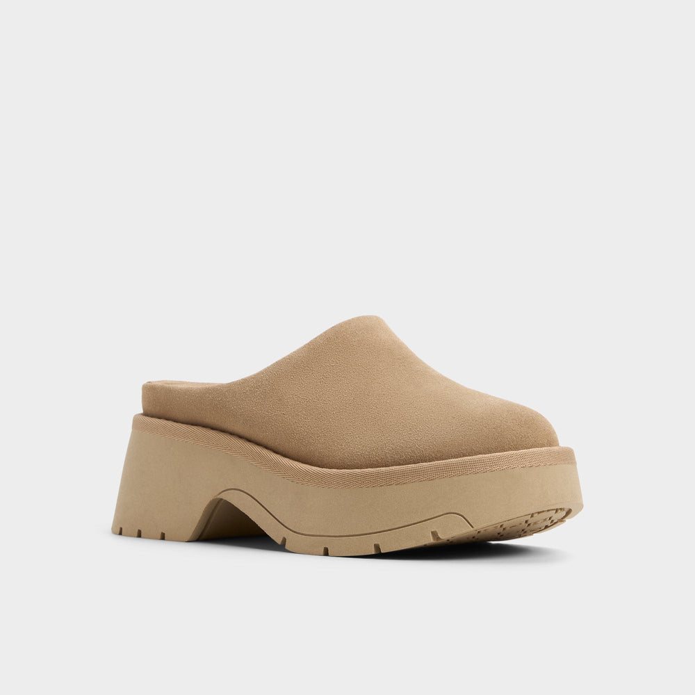 Academia Beige Women's Cold Weather Shoes - Heeled mule, Lug sole | Aldo sale
