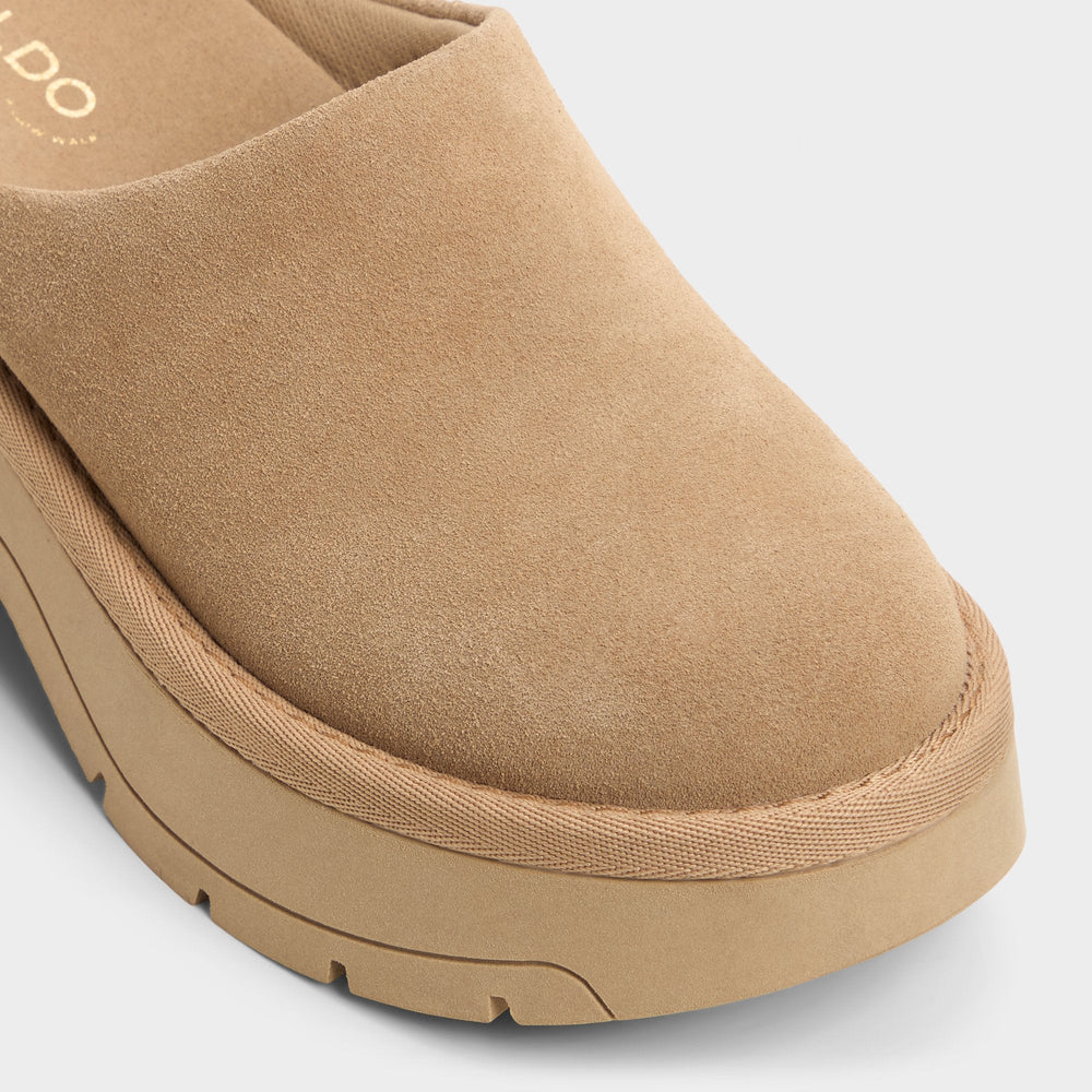 Academia Beige Women's Cold Weather Shoes - Heeled mule, Lug sole | Aldo sale