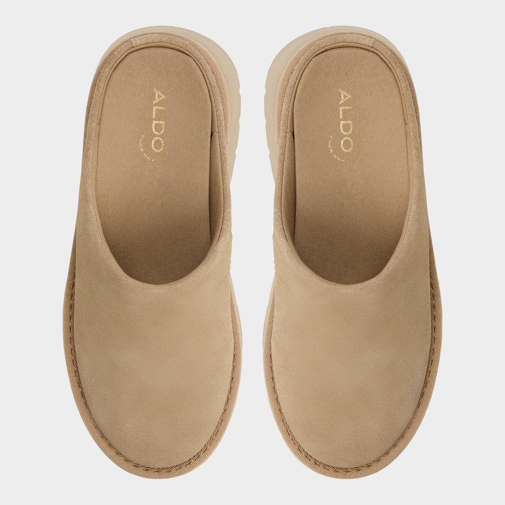 Academia Beige Women's Cold Weather Shoes - Heeled mule, Lug sole | Aldo sale