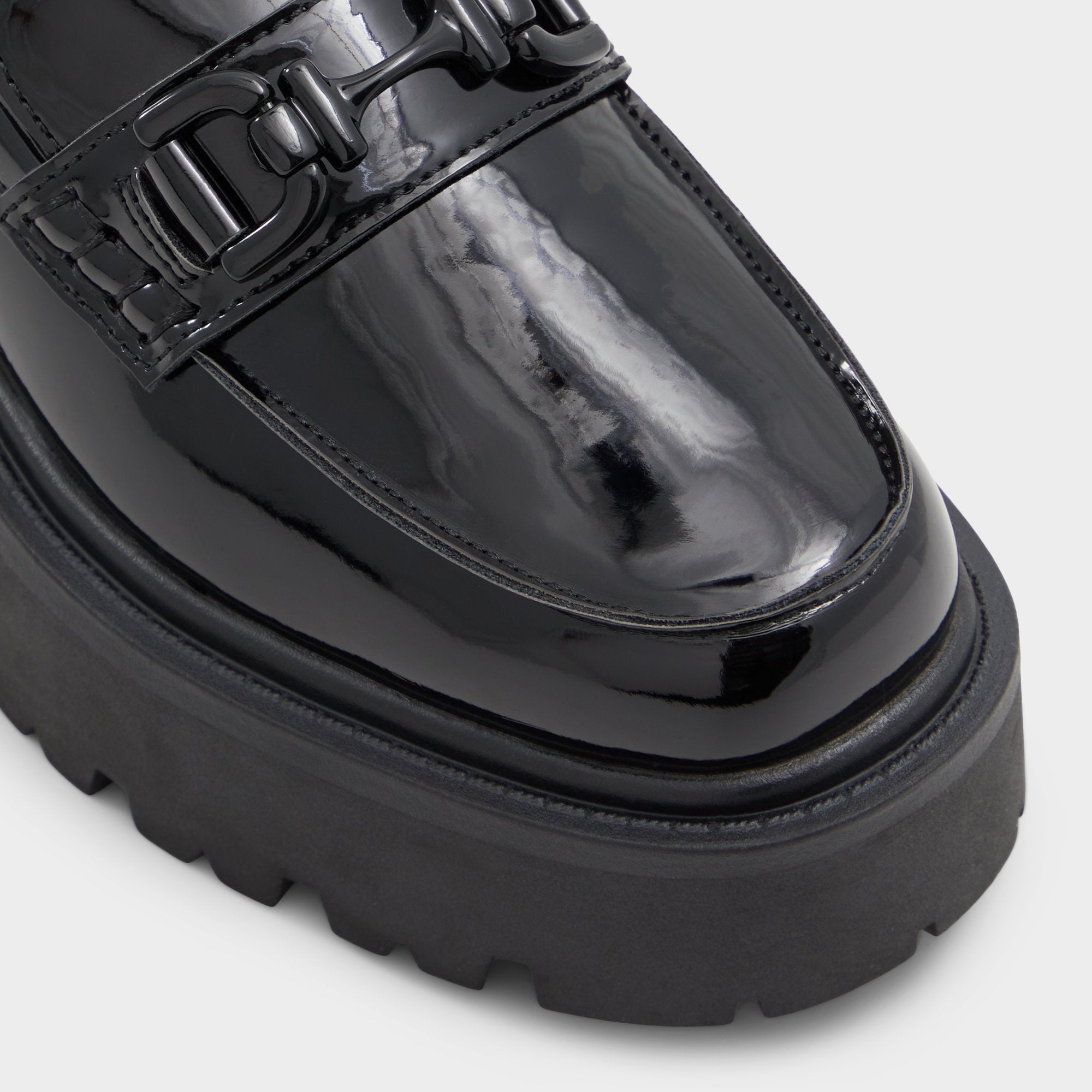Oneameth Black Synthetic Patent Women's Loafers & Oxfords - Loafer, Lug sole | Aldo online