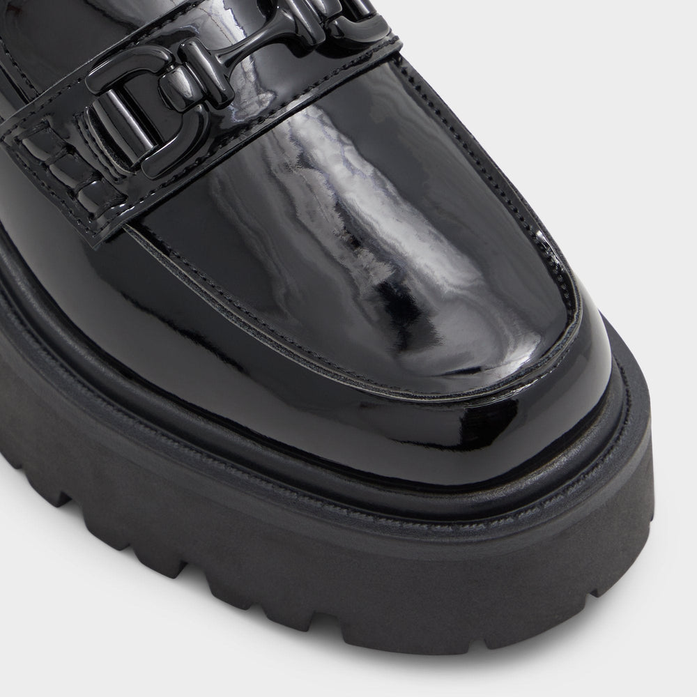 Oneameth Black Synthetic Patent Women's Loafers & Oxfords - Loafer, Lug sole | Aldo online