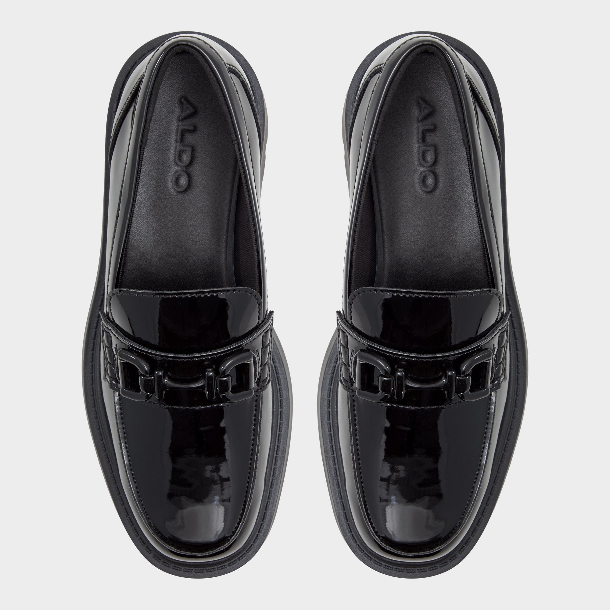 Oneameth Black Synthetic Patent Women's Loafers & Oxfords - Loafer, Lug sole | Aldo online