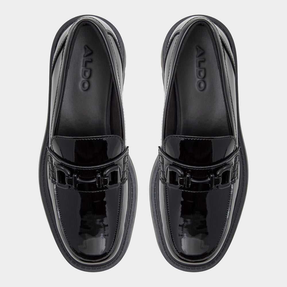 Oneameth Black Synthetic Patent Women's Loafers & Oxfords - Loafer, Lug sole | Aldo online