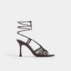 Curacao in Dark Brown - Strappy heeled sandal, Stiletto heel | Aldo outlet