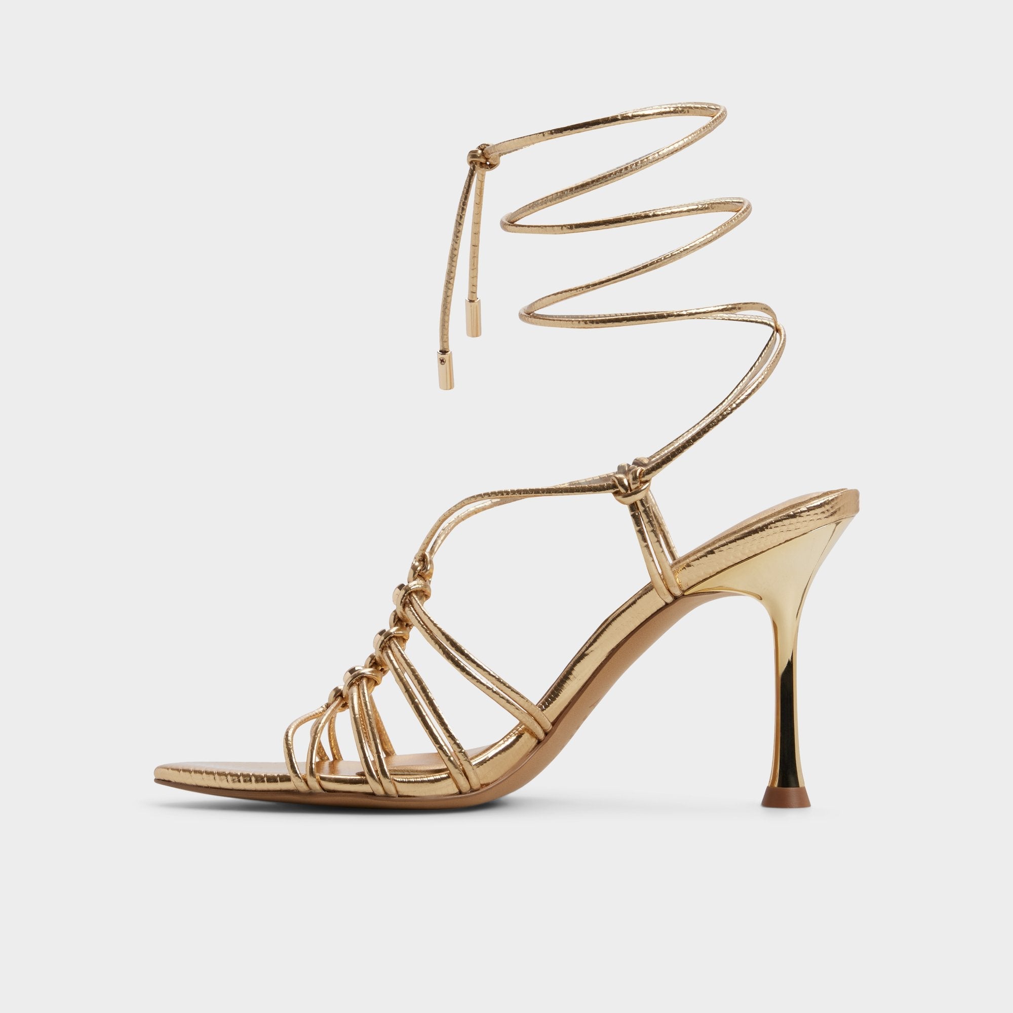 Curacao in Gold - Strappy heeled sandal, Stiletto heel | Aldo online