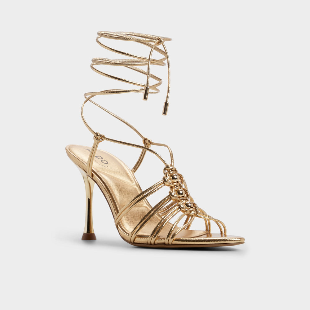 Curacao in Gold - Strappy heeled sandal, Stiletto heel | Aldo online