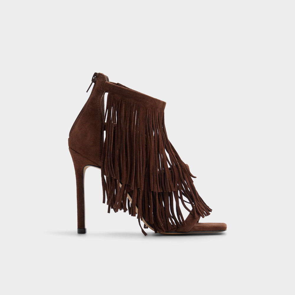 Nahana in Dark Brown - Strappy heeled sandal, Stiletto heel | Aldo sale